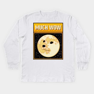 Crypto Dog likes the Moon Kids Long Sleeve T-Shirt